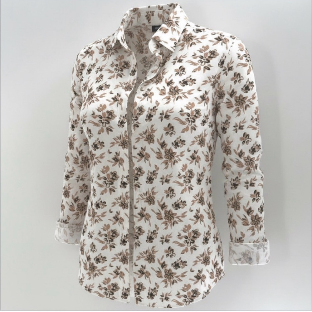 Express Floral button-down Portofino  Blouse